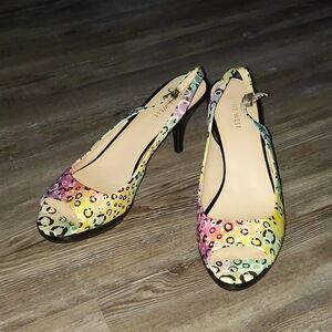 Nine West multi color Sharina2 peep toe heels